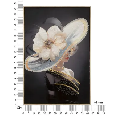 MALOWANY OBRAZ NA PŁÓTNIE Lakierowany WIEN HAT -A- W RAMIE 62x4x92 cm